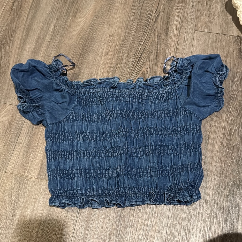 Denim crop top. Size M.